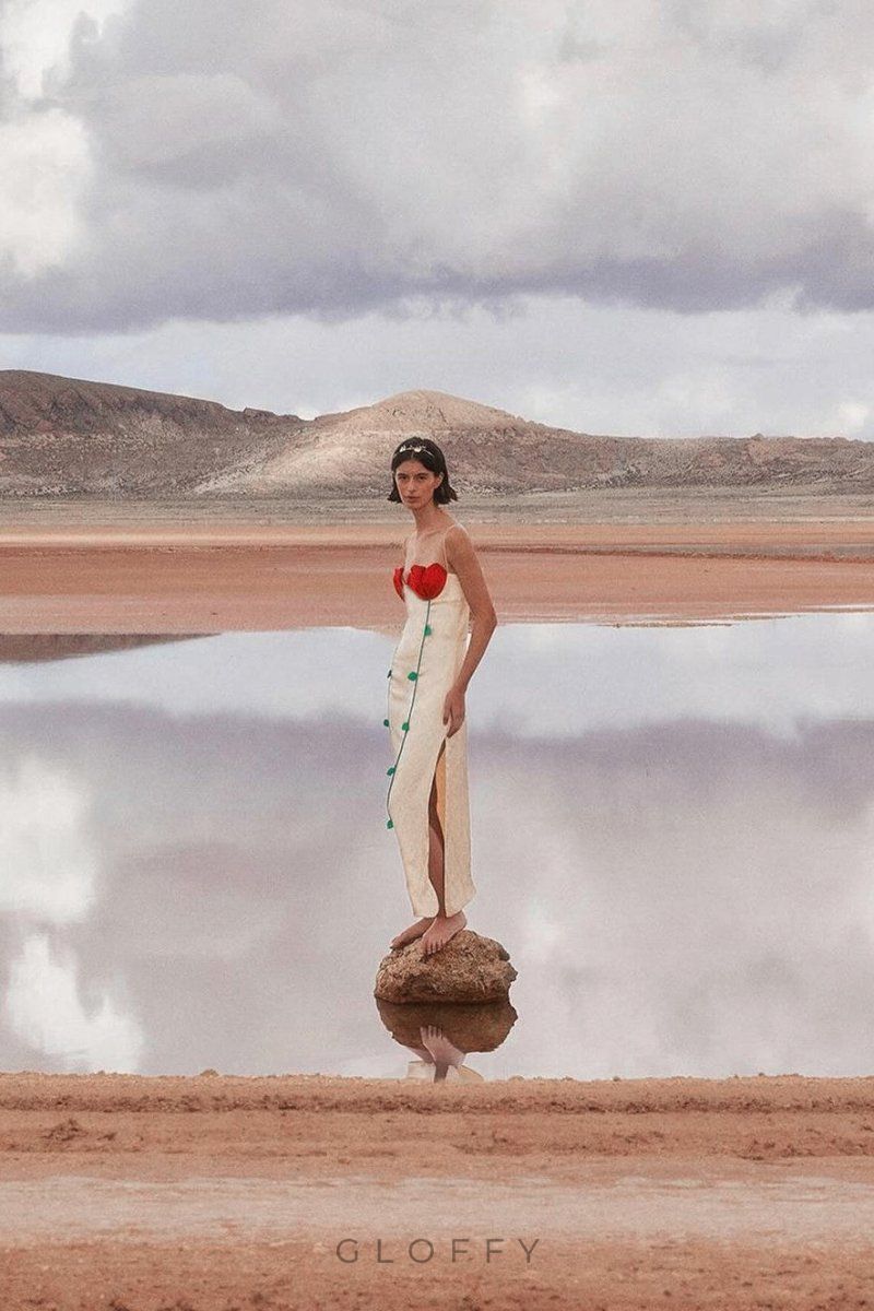 Belle Rose Detaylı Maxi Elbise