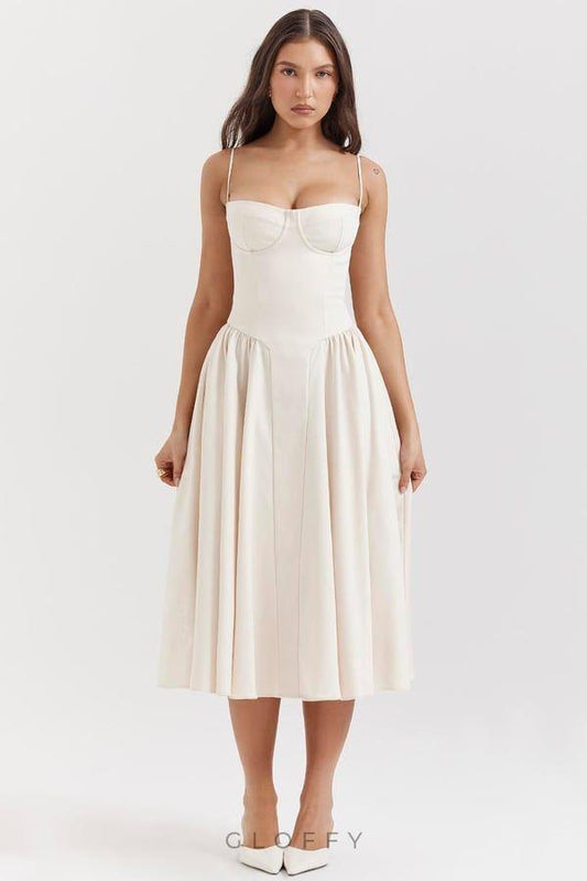 Ophelia Zarif Büstiyer Midi Elbise