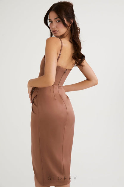 Amethyst Drape Midi Elbise