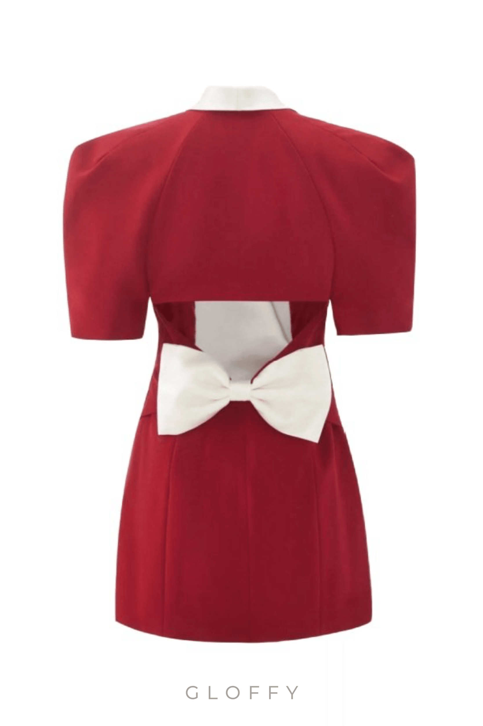 Elsie V Yaka Sırtı Açık Papyon Mini Elbise