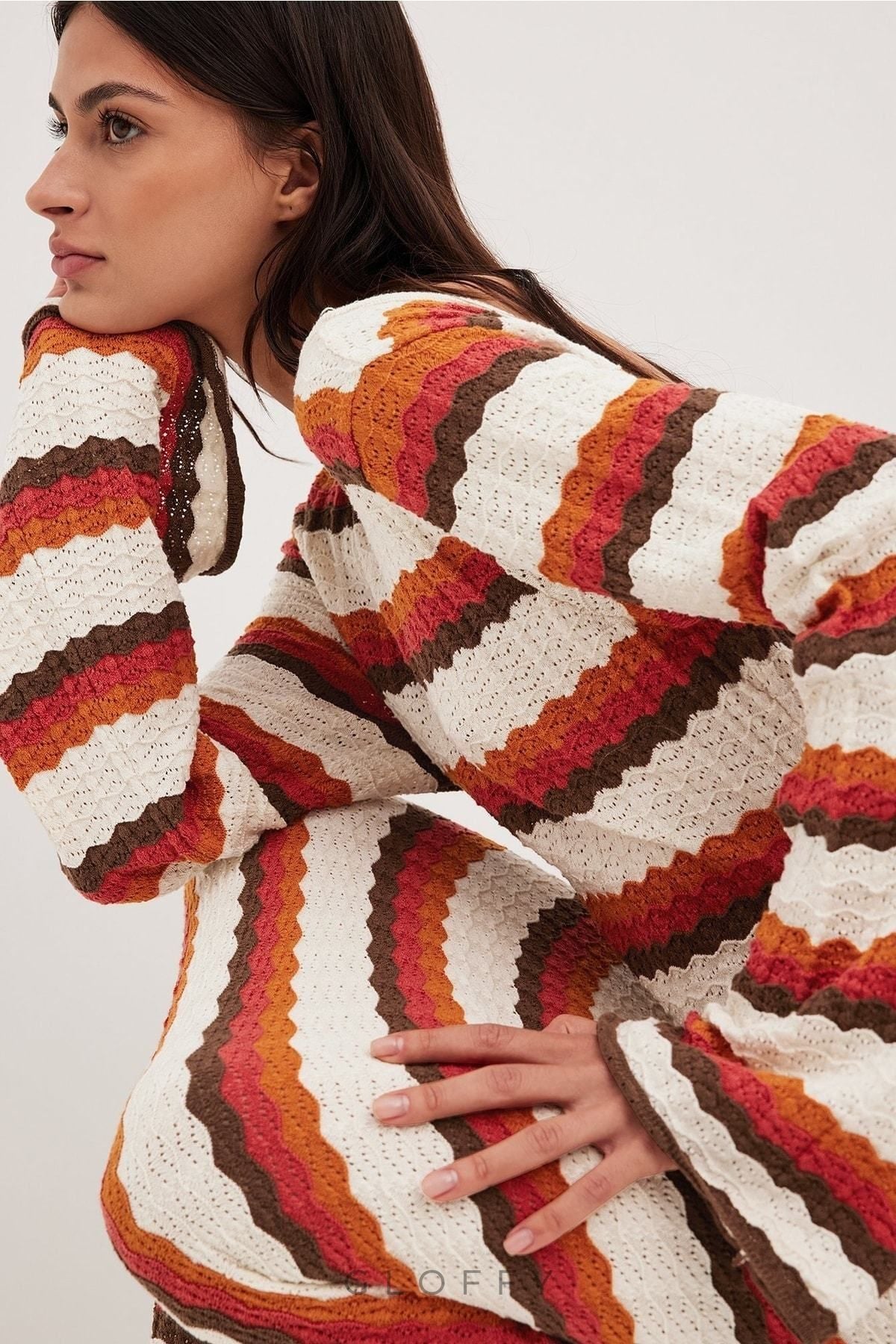 Calista Weaved Örgü Maxi Elbise