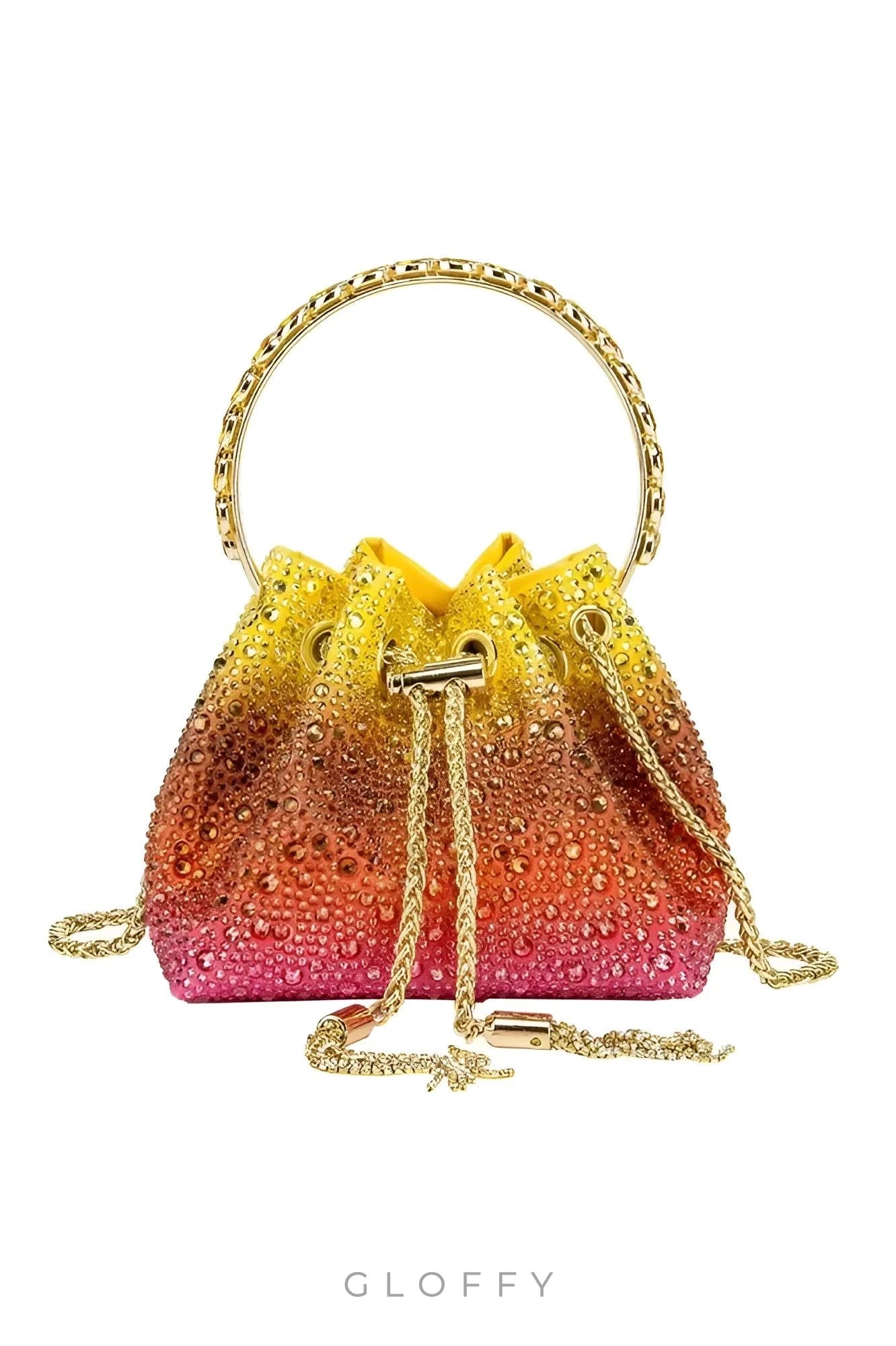 Aurora Işıltılı Degrade Boncuklu Çanta