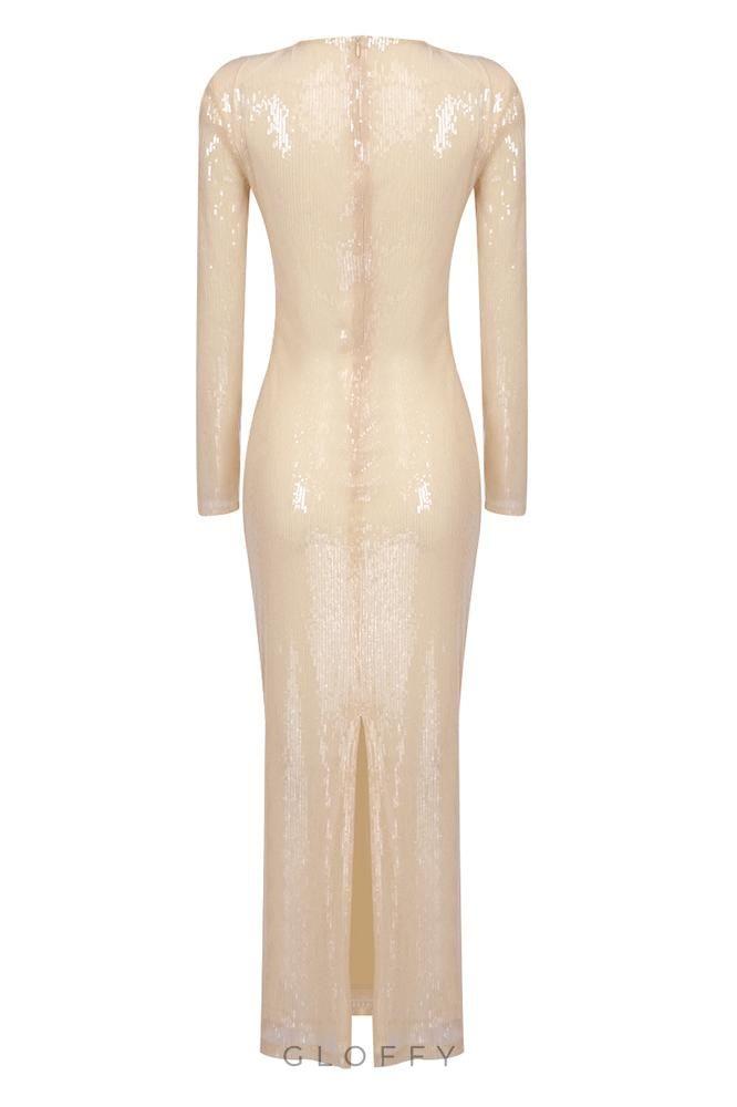 Cathy Flower Payetli Midi Elbise