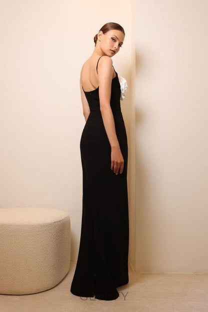 Emily Çiçek Detaylı Slip Maxi Elbise