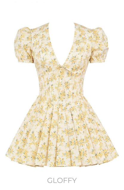 Emily Çiçekli Korse Mini Elbise