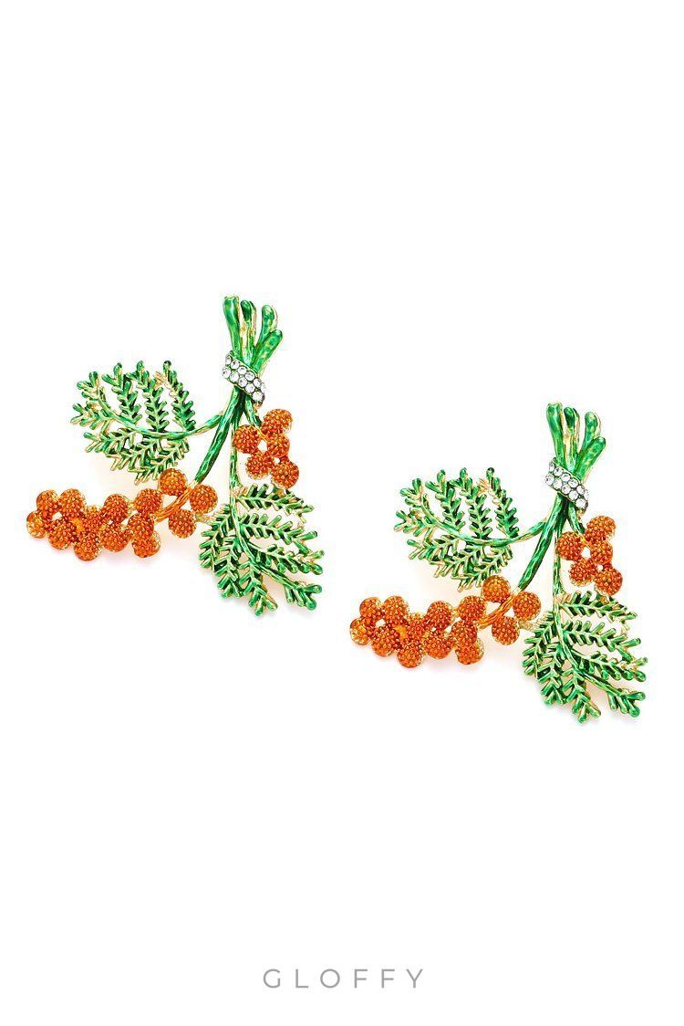 Emaye Kırmızı Çam Kozalağı Küpeler