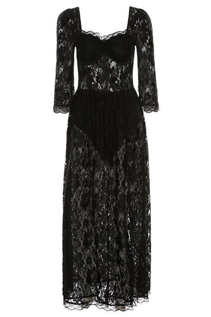 Esther Sweetheart Dantel Maxi Elbise