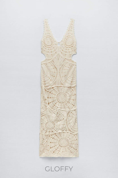 Ethel Cut-out Tığ İşi Uzun Elbise