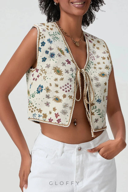 Flora Vintage İşlemeli Yelek