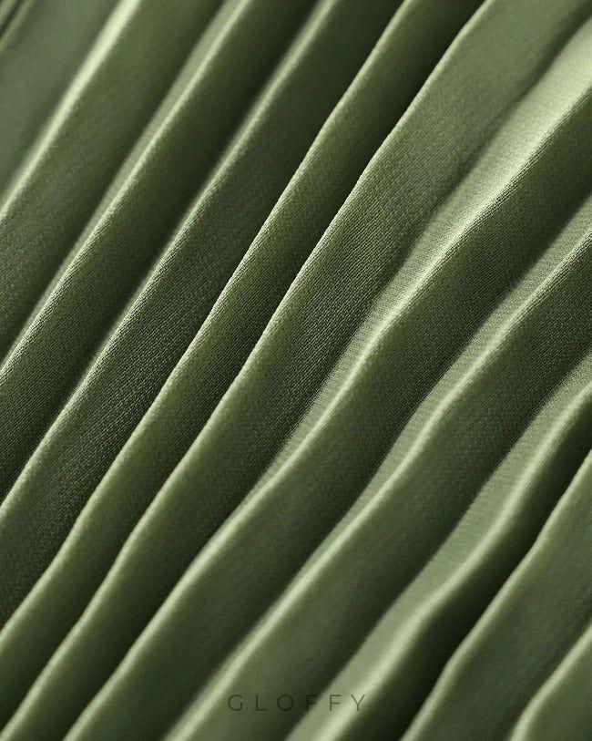 Seraphina Büstiyer Pileli Tül Midi Elbise