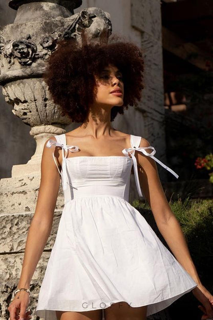 Kayla Fiyonklu Omuz Askılı Mini Elbise