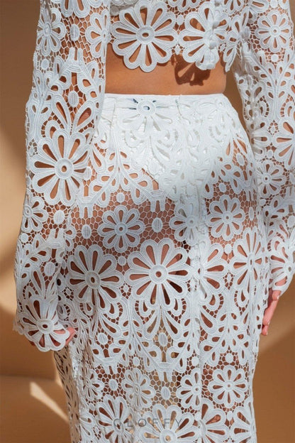 Lena Çiçekli Hollow Out Set
