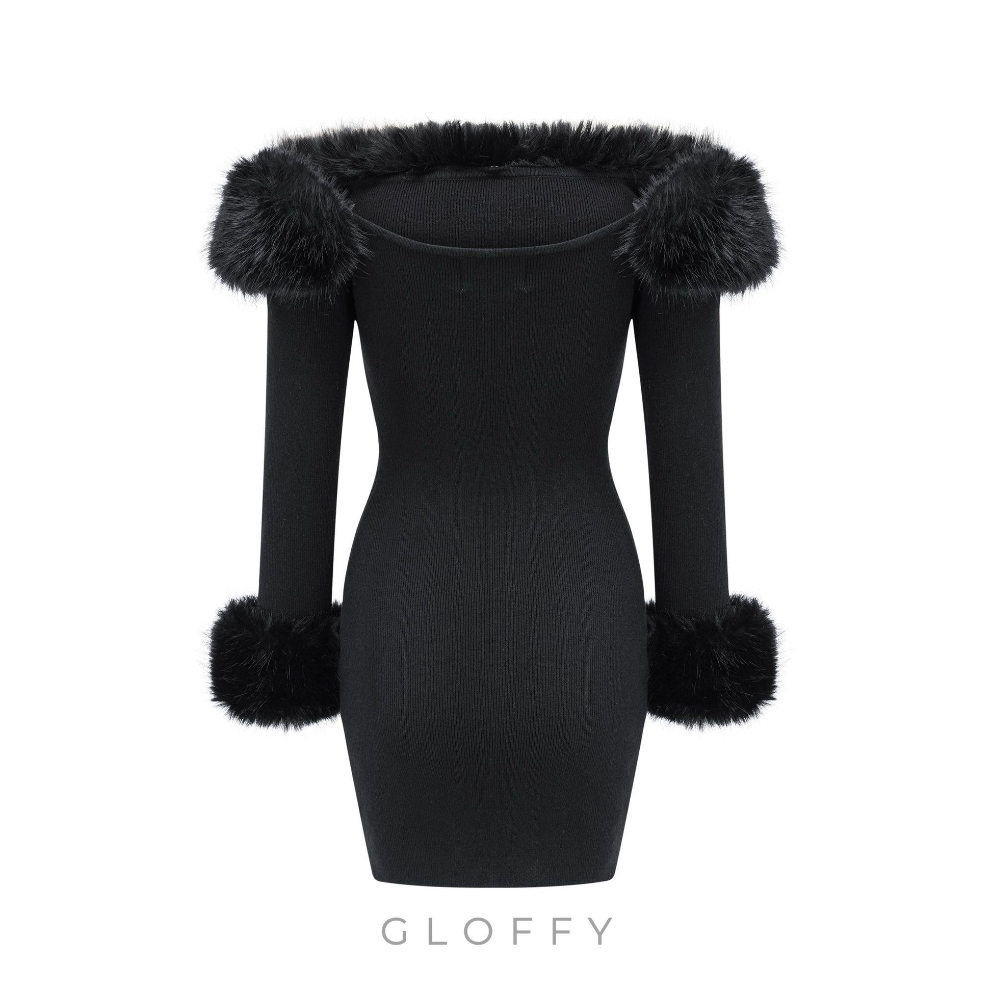 Fira Kürk Detaylı Mini Elbise