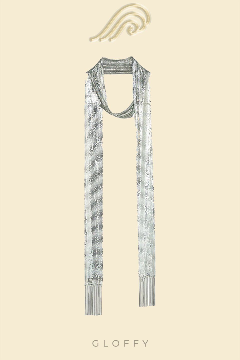 Metalik Püsküllü İnce Eşarp