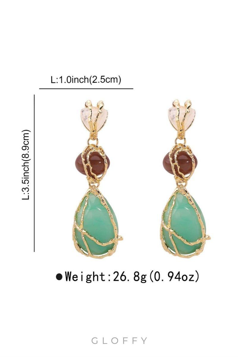 Alya Zümrüt Taşlı Küpe