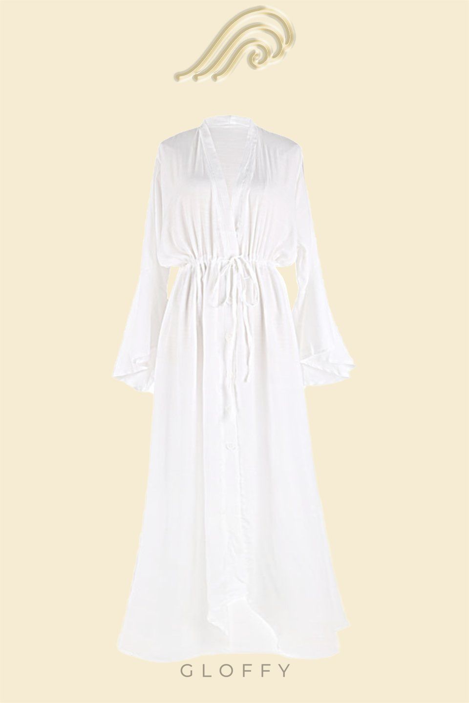 Elvira Düğmeli Bağcıklı Uzun Üst