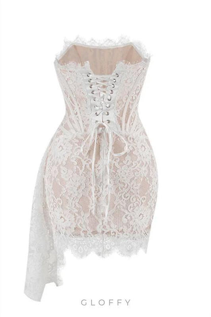 Venus Straplez Dantel Korse Mini Elbise
